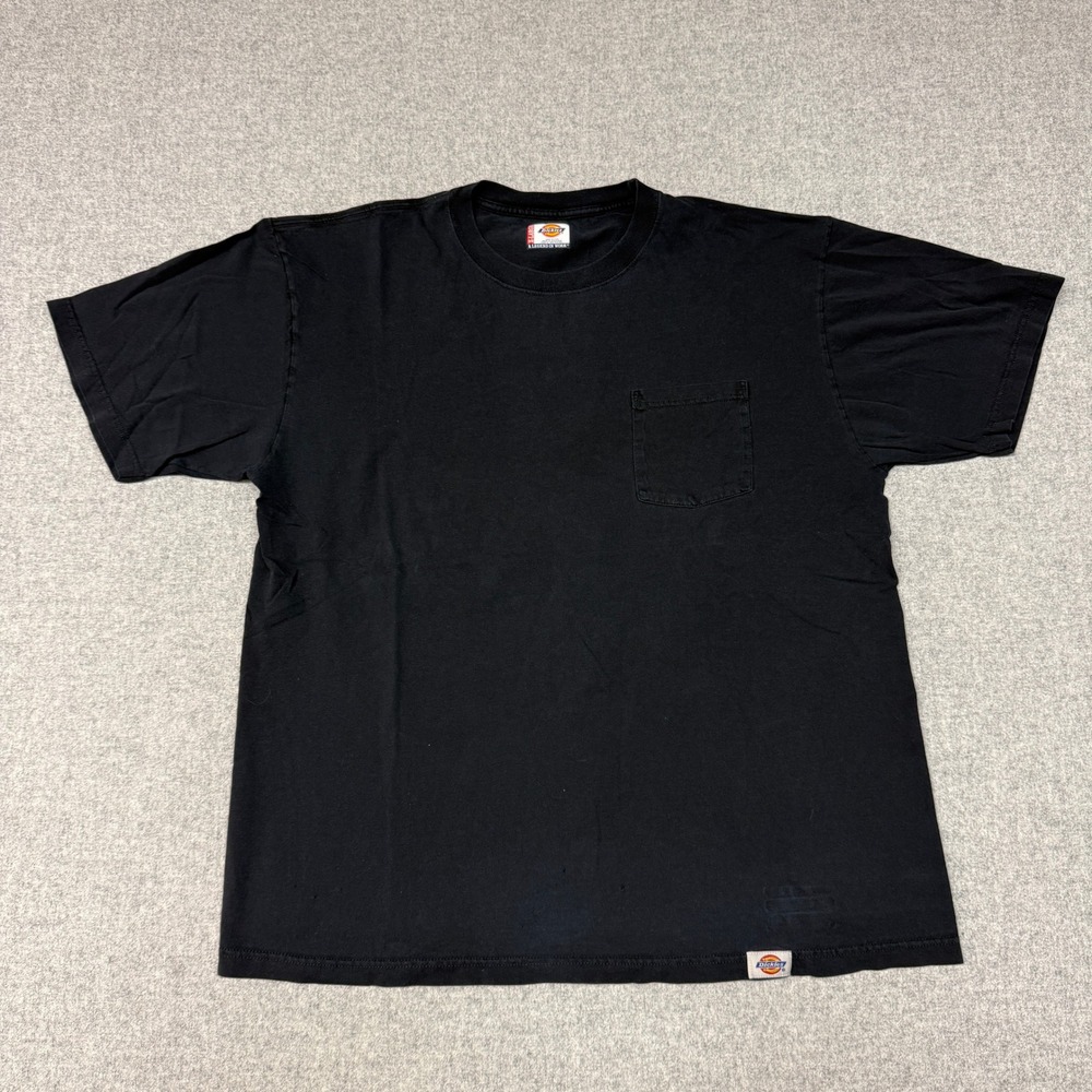 Dickies Pocket T-Shirt XL Black 100% Cotton Short Sleeve Workwear Tee 2037